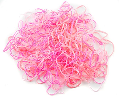 Mytoptrendz® - Bandas elásticas pequeñas y delgadas de tono rosa para el pelo