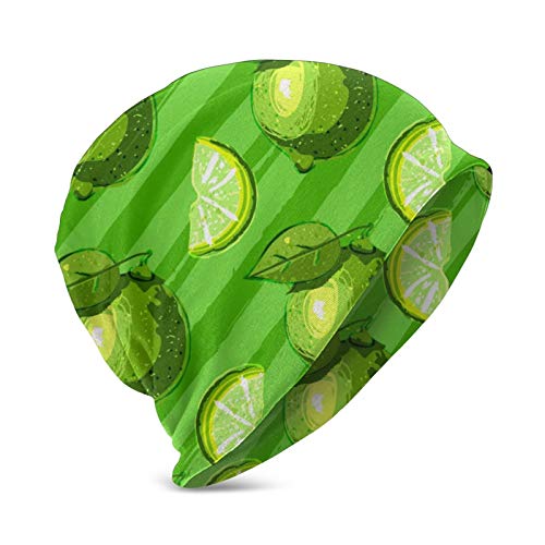 (N/A) Gorras de punto para niños con impresión 3D verde lima frutas cítricas niños Gilrs gorras de punto calavera gorras