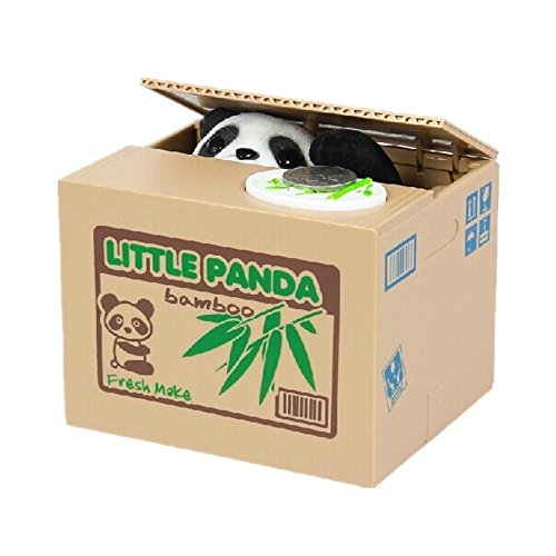 N\C Caja de Dinero Electrónica Panda - Caja de Dinero con Pata de Panda para Monedas - Hucha Divertida Pequeña Caja de Ahorros Eléctricos - Caja de Dinero - Caja de Dinero Panda