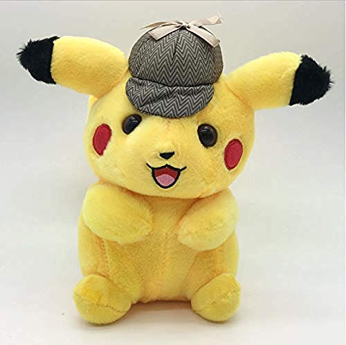 NC56 Detective Pikachu Juguetes de Peluche muñeca 25Cm Kawaii Pikachu muñeco de Peluche Colgante Suave Peluche de Peluche para niños cumpleaños