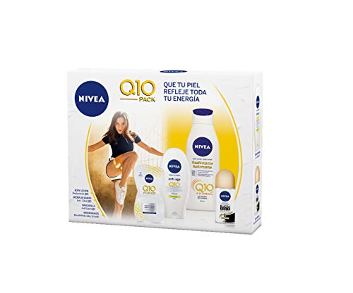 NIVEA Pack Body Q10 con loción reafirmante (1 x 400 ml), crema de manos (1 x 100 ml), desodorante roll on (1 x 50 ml) y mascarilla facial antiarrugas (1 x 15 ml) NIVEA Pack Body Q10 con loción reafirmante (1 x 400 ml), crema de manos (1 x 100 ml), desodorante roll on (1 x 50 ml) y mascarilla facial antiarrugas (1 x 15 ml)