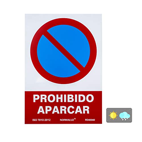 Normaluz RD40040 Señal Prohibido Aparcar PVC Glasspack 0,7 mm 21x30 cm, Rojo