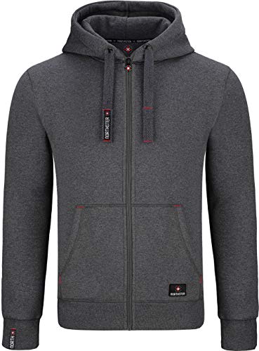 Northster Sudadera con capucha y cremallera para hombre gris oscuro S Northster Sudadera con capucha y cremallera para hombre gris oscuro S