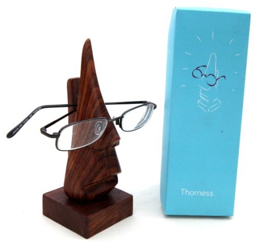 Nose shaped wooden spectacles holder