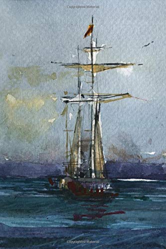 Notebook: with beautiful watercolour yacht