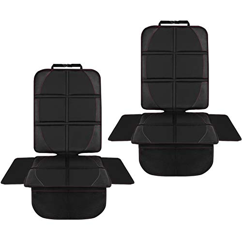 NWOUIIAY Protectores Asientos Coche 2PCS Fundas Asiento Coche Antideslizante Impermeable Fundas para Sillas Coche de Bebé con Organizadores Bolsillos Fácil de Limpiar