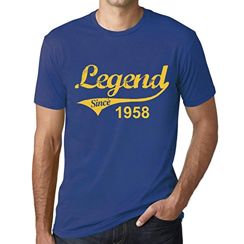 One in the City Hombre Camiseta Vintage T-Shirt 1958 Cumpleaños de 63 años Azul Real Azul Real XS