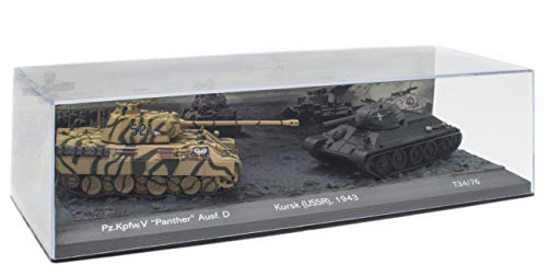 OPO 10 - Conjunto de 2 Tanques Militares 1/72: Pz.Kpfw. V Pantera Ausf. D vs T34 / 76 (T901)