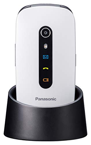 Panasonic KX-TU466EXWE - Teléfono Móvil para Mayores (Pantalla Color 2.4", Botón SOS, Base Carga, Compatibilidad Audífonos, Resistente Golpes, Batería Larga Duración, Bluetooth, GPS, Cámara) Blanco Panasonic KX-TU466EXWE - Teléfono Móvil para Mayores (Pantalla Color 2.4", Botón SOS, Base Carga, Compatibilidad Audífonos, Resistente Golpes, Batería Larga Duración, Bluetooth, GPS, Cámara) Blanco