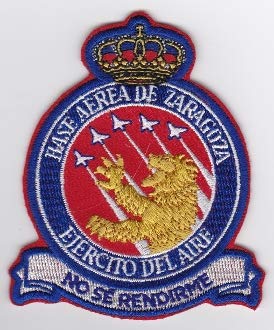 PATCHMANIA Spanish Patch Air Force Ejercito del Aire Base Zaragoza Hornet 95mm 80mm Parches Bordados THERMOADHESIVE Patch