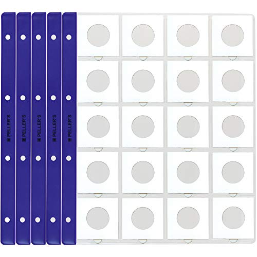 PELLER'S 10 Hojas de colección, 50mm X 50mm En Cada Página, Monedas. Fundas para Álbum, Extra Transparente, Modelo XL: 20 Departamentos para cartones PELLER'S 10 Hojas de colección, 50mm X 50mm En Cada Página, Monedas. Fundas para Álbum, Extra Transparente, Modelo XL: 20 Departamentos para cartones
