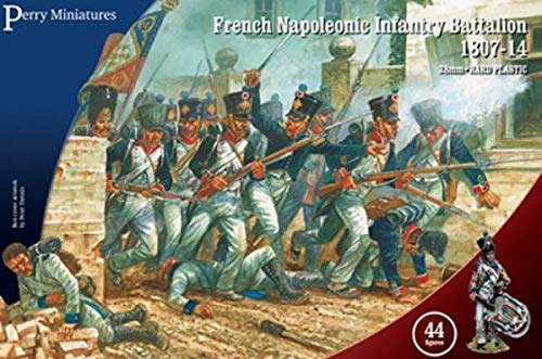 Perry Miniatures - Batallón de infantería napoleónica francés 1807-14 (44 Figuras de plástico multipartes de 28 mm)