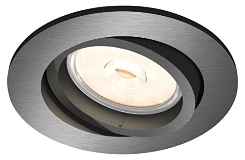 Philips MyLiving Donegal GU10 - Foco Empotrable, Orientable, Luz Blanca Cálida, Iluminación Interior, Color Gris Philips MyLiving Donegal GU10 - Foco Empotrable, Orientable, Luz Blanca Cálida, Iluminación Interior, Color Gris