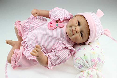 Pinky Reborn Realista Muñecas Reborn Bebé Silicona Suave de Vinilo 17 Pulgadas 43cm Bebé Reborn Niña Nacido Regalo de Juguete