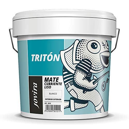 PINTURA MATE CUBRIENTE LISO BLANCO INTERIOR-EXTERIOR. Paredes, Techos, fachadas. (12 KG, BLANCO)