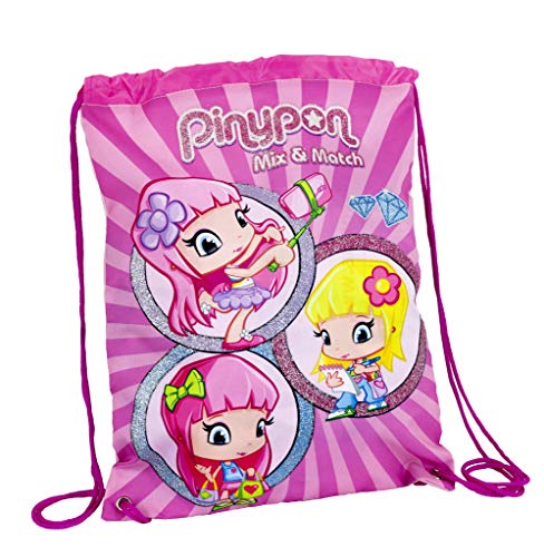 Pinypon - Mochila Saco con Cuerdas para niños y niñas a Partir de 3 años, Color Rosa (Famosa 700016003)