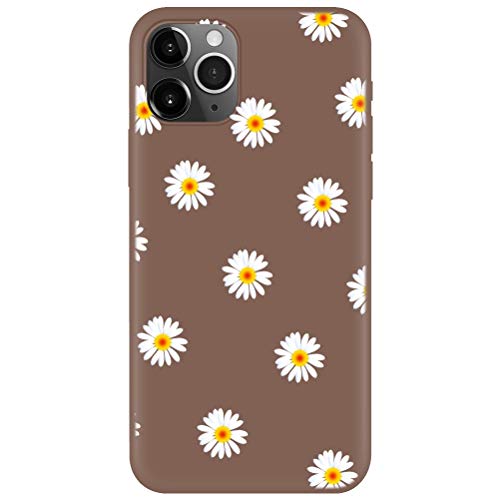 Pnakqil Funda iPhone XR Silicona con Dibujos Suave Carcasa Color Soft Ultra Fina y Ligero Antigolpes Gel TPU Piel Protección Caso Goma Protectora Back Cover para Apple XR, Margarita Marrón