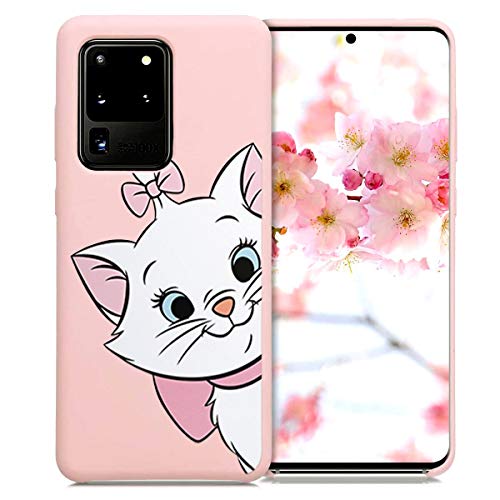 Pnakqil Funda para Samsung Galaxy A51 4G Rosa Silicona con Dibujos Ultra Slim y Ligero Suave Carcasa Gel TPU Soft Piel Antigolpes Goma Protectora Back Caso Cover para Samsung A51, Gato 01