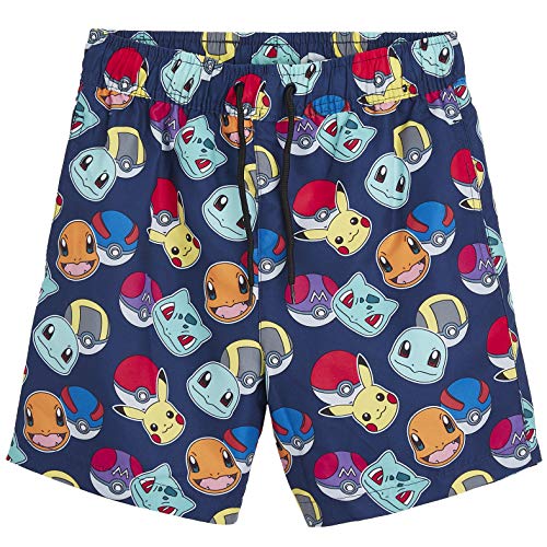 Pokèmon Pantalones Cortos Pantalones Cortos De Natación para Niños con Pikachu Y Pokeballs | Ropa para Niños En Tamaño 5 A 14 Años | Trajes De Natación para Niños (11/12 Años)