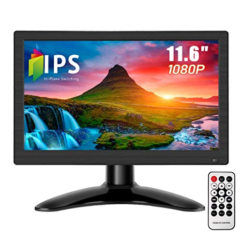 Portátil 11.6" Monitor IPS HD 1920 * 1080P Plug and Play LED Monitor con VGA/BNC/HDMI/AV/USB/DC Entrada para PS3/PS4, Xbox One, PC, Raspberry Pi, cámara de seguridad