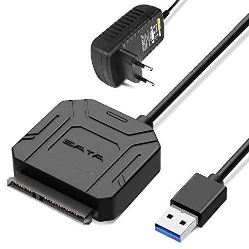 POSUGEAR Cable USB 3.0 a SATA I/II/III para SSD HDD de 2.5/3.5 Pulgadas,Soporta UASP Adaptador de Disco Duro, con Adaptador de Corriente Externo 12V 2A POSUGEAR Cable USB 3.0 a SATA I/II/III para SSD HDD de 2.5/3.5 Pulgadas,Soporta UASP Adaptador de Disco Duro, con Adaptador de Corriente Externo 12V 2A