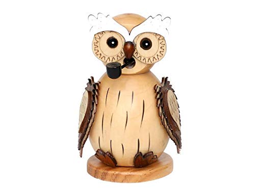 Preciosa figura de búho de madera, para incienso, naturaleza, 11,5 cm Preciosa figura de búho de madera, para incienso, naturaleza, 11,5 cm