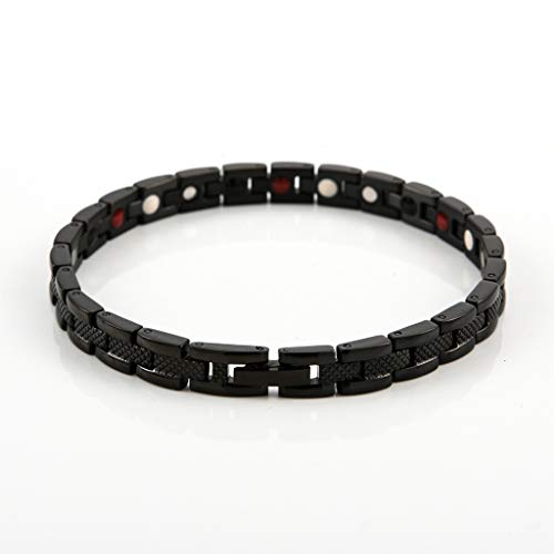 Pulsera De Terapia Magnética para Hombre Damas 4 En 1 Elementos Energía Pulsera Alivio del Dolor para Artritis Y Túnel Carpiano para Aliviar Fatiga Pulsera De Titanio con Caja De Regalo Negra,Black Pulsera De Terapia Magnética para Hombre Damas 4 En 1 Elementos Energía Pulsera Alivio del Dolor para Artritis Y Túnel Carpiano para Aliviar Fatiga Pulsera De Titanio con Caja De Regalo Negra,Black