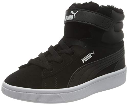 PUMA Vikky V2 Mid Fur V PS, Zapatillas para Niñas, Negro Black White, 33 EU