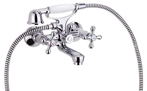 RAF - Grifo Mezclador Bimando Retro Vintage de Bañera con Set de Ducha RAF - Grifo Mezclador Bimando Retro Vintage de Bañera con Set de Ducha