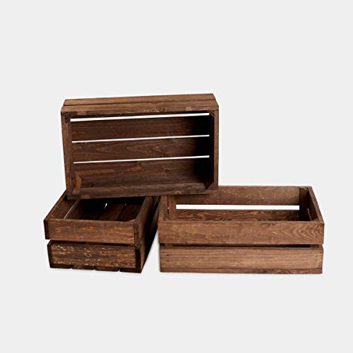 Rebaja oferta lote set juego 3 cajas cajón caja cajones frutas madera tono envejecido 50x30x17 cm 1,4 grosor ideal para decoracion,estanteria. regalo, fabricadas artesanalmente handmade