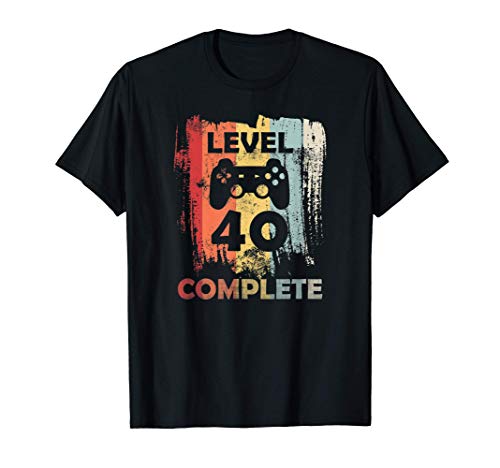 Regalo de cumpleaños de 40 años Nivel 40 Completo Camiseta