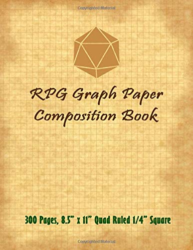 RPG Graph Paper Composition Book: Tabletop RPG Grid Paper Notebook Journal 8.5 x 11, Quad Ruled 4x4 (4 Square per inch) 300 Pages