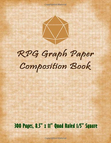 RPG Graph Paper Composition Book: Tabletop RPG Grid Paper Notebook Journal 8.5 x 11, Quad Ruled 5x5 (5 Square per inch) 300 Pages