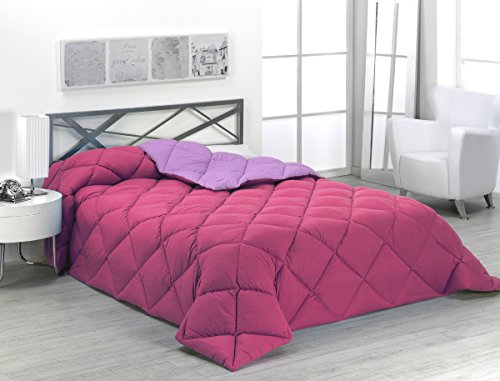 Sabanalia - Edredón nórdico de 400 g , bicolor, cama de 105 cm, color fucsia y lila