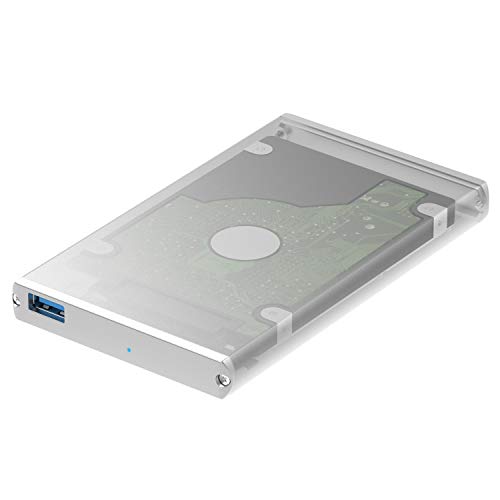 Sabrent Caja Ultra Slim USB 3.0 a 2.5 Pulgadas SATA Disco Duro Externo de Aluminio [Optimizado para SSD, Soporte UASP SATA III] Plata (EC-UM30)