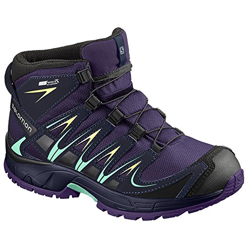 Salomon XA Pro 3D Mid CSWP J, Zapatillas de Senderismo Unisex niño, Morado (Acai/Evening Blue/Biscay Green 000), 33 EU