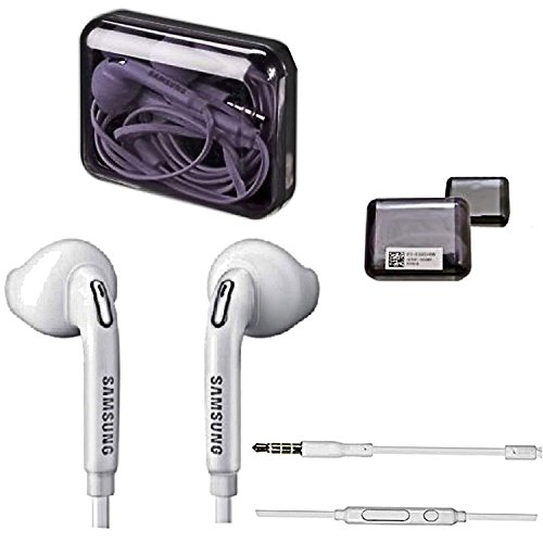 Samsung - Funda para auriculares in-ear estéreo, manos libres, en color blanco, para teléfonos móviles compatibles con clavija de 3,5 mm