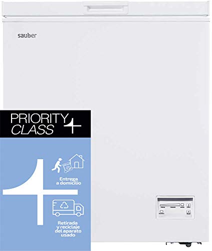 Sauber - Congelador Horizontal SERIE 5-145H - Eficiencia energética: A+ - Ancho: 70,5 cm - 145 litros - Color Blanco