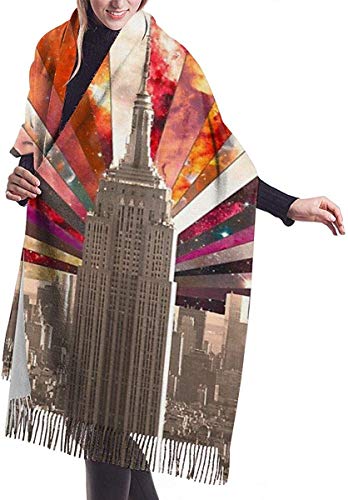 Shawl Wrap Blanket Scarf, Superstar New York Women Soft Cashmere Scarf Large Pashminas Shawl Blanket 77""x 27