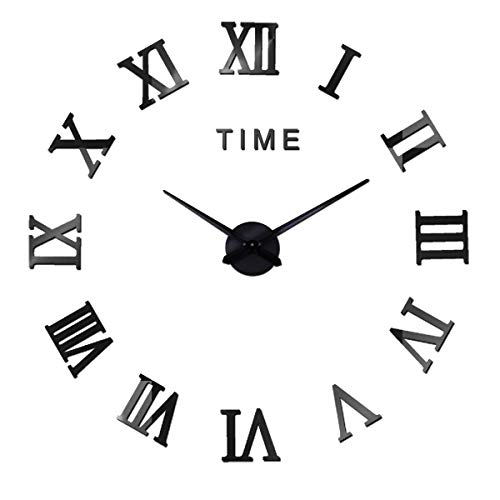 SHS Mute DIY Reloj de Pared con Adhesivo 3D, Sin Marco, Tamaño Grande, Para Decorar La Oficina o Casa,Plateado-2 Años de Garantía SHS Mute DIY Reloj de Pared con Adhesivo 3D, Sin Marco, Tamaño Grande, Para Decorar La Oficina o Casa,Plateado-2 Años de Garantía