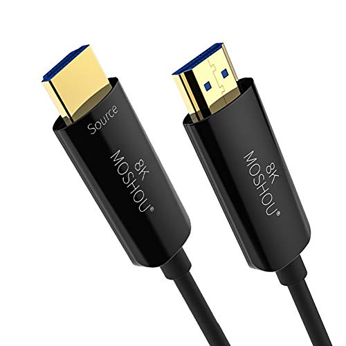 SIKAI Cable HDMI de Fibra Óptica 8k de Alta Velocidad Compatible con TV Samsung 8K, Soporte 8K 60Hz / 4K 120Hz / 48 Gbps/UHD 3D HDR 4320P / Ethernet para Xbox One, PS3, PS4 Gaming, HDTV (1.5M)