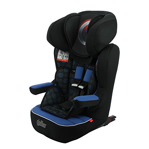 Silla de coche para Bebe isofix IMAX grupo 1/2/3 (9-36kg) con proteccion lateral y el reposacabezas ajustable - made in France - Captain America