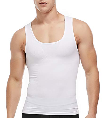 SLIMBELLE Body Shaper para Hombre - Camisa de compresión T-Shirt Shapewear Ropa Interior de Efecto Adelgazante Elástico y Formar para el Vientre y la Pérdida de Peso y Grasa