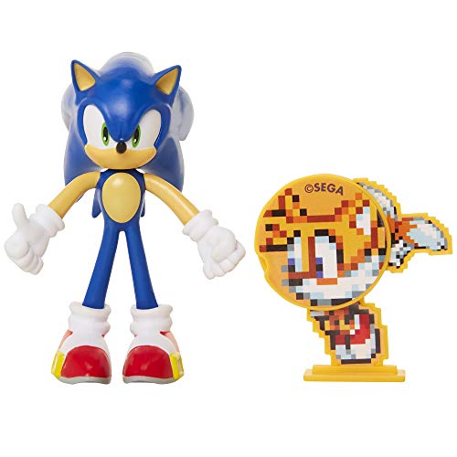 Sonic: Figura de acción Sonic (tamaño 10 cm) articulada y con Accesorio