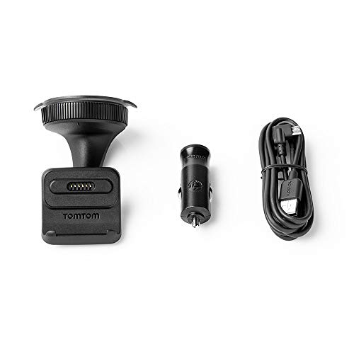 Soporte de parabrisas TomTom Click-and-Drive más cargador para coche y cable USB para todos los modelos TomTom 5 y 6 pulgadas GO y GO Professional (consulte la lista de compatibilidad a continuación) Soporte de parabrisas TomTom Click-and-Drive más cargador para coche y cable USB para todos los modelos TomTom 5 y 6 pulgadas GO y GO Professional (consulte la lista de compatibilidad a continuación)