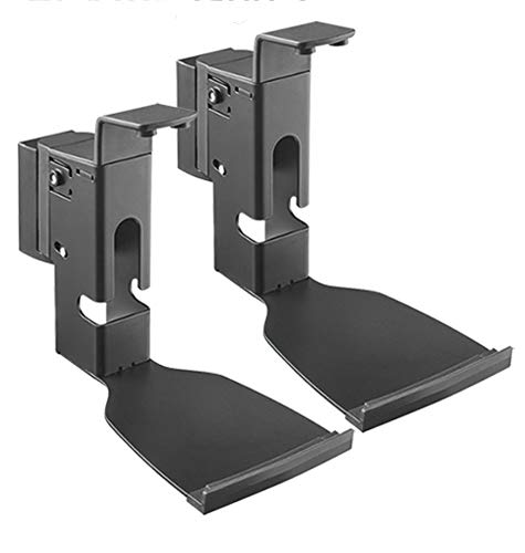 Soporte de Pared para Altavoces Sonos Play 5 Gen. 2 Soportes de Pared para Cajas, 2 Pares, 7 kg, sin Herramientas, inclinable, Giratorio, Montaje en Pared, Juego de Cables, Color Negro