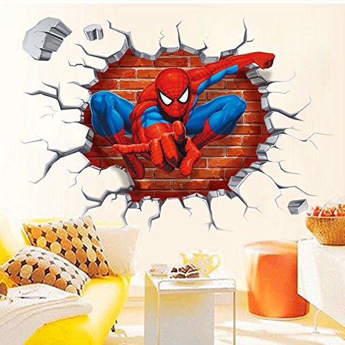 Spiderman 3D Pegatinas Spiderman Pegatinas Decorativas Pared Spiderman Pegatinas de Pared de Spiderman Para Niños Decoración de la Pared Stickers Spiderman