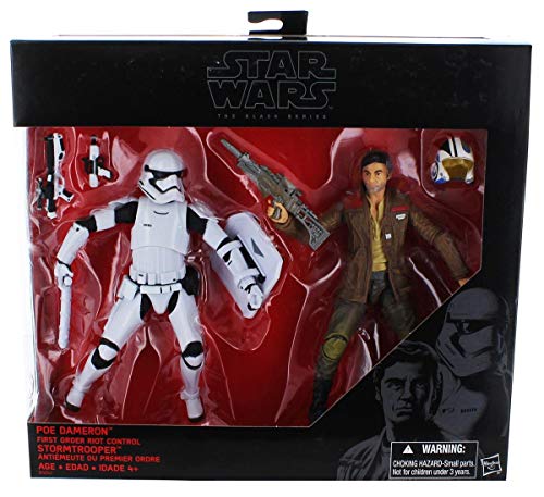Star Wars Black Series 6" Poe Dameron and First Order Riot Control Stormtrooper 2 Pack Figure