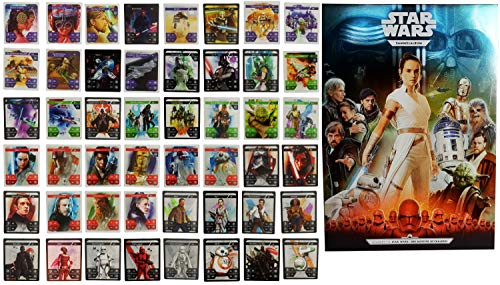 Starwars 48 cartas coleccionables 2019 + álbum de recortes Star Wars Kaufland acción coleccionable La saga completa de Skywalkers