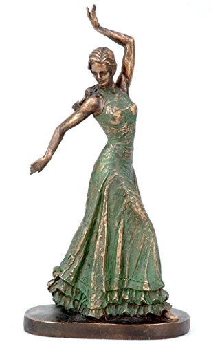 Sukima Decor Figura con Diseño Flamenca, Resina, Verde, 17 cm